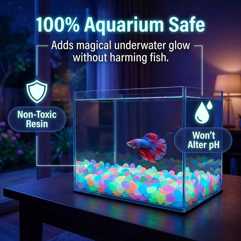 Glow In Dark Garden Rocks (Pack Of 100 pcs)