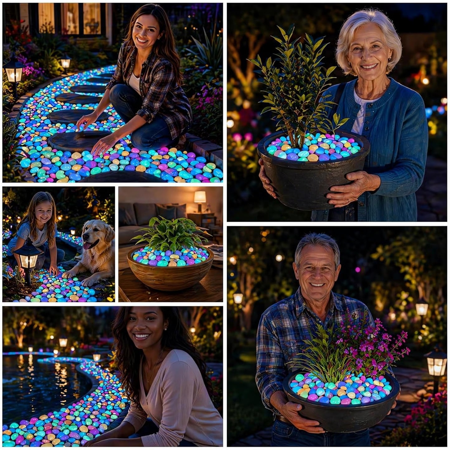 Glow In Dark Garden Rocks (Pack Of 100 pcs)