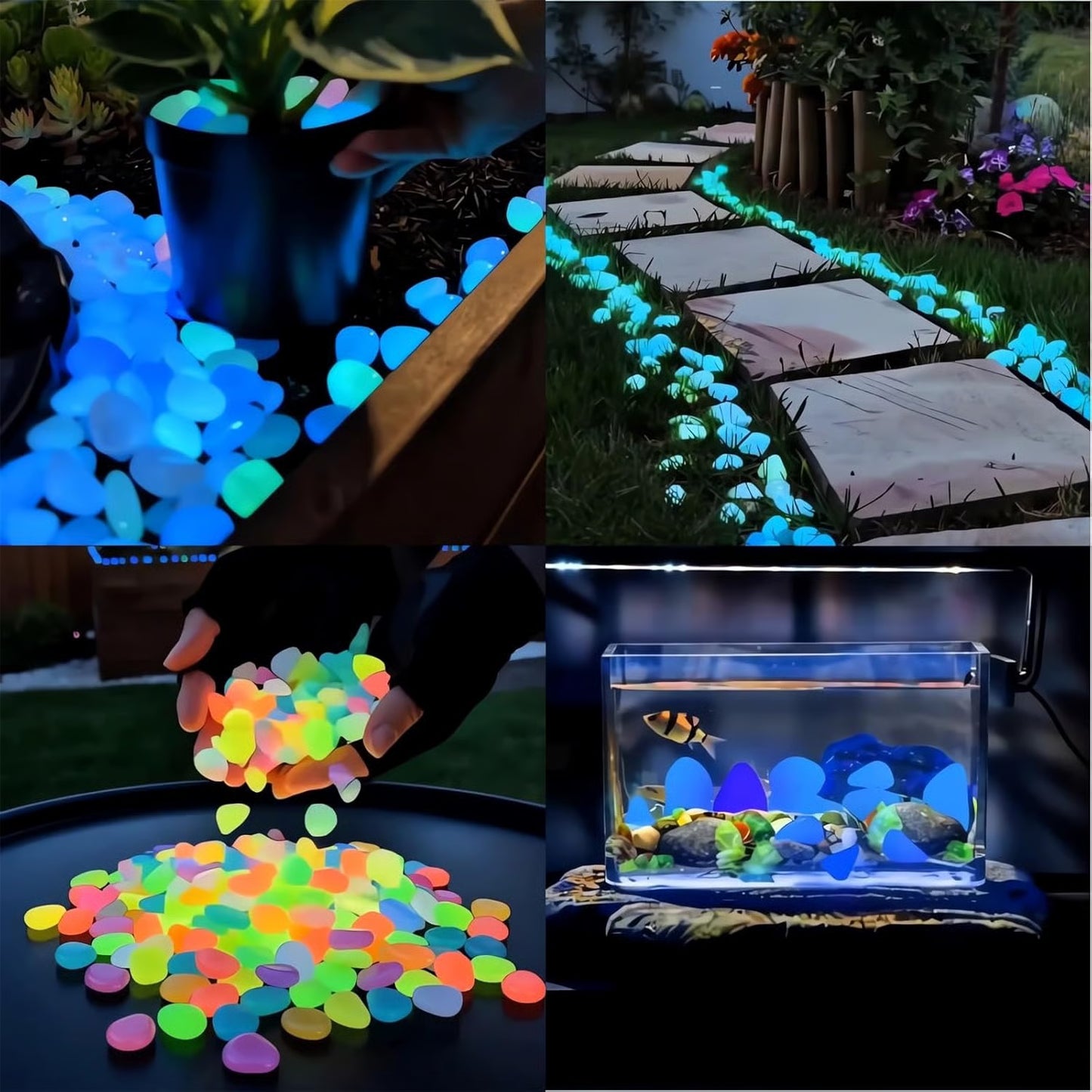 Glow In Dark Garden Rocks (Pack Of 100 pcs)