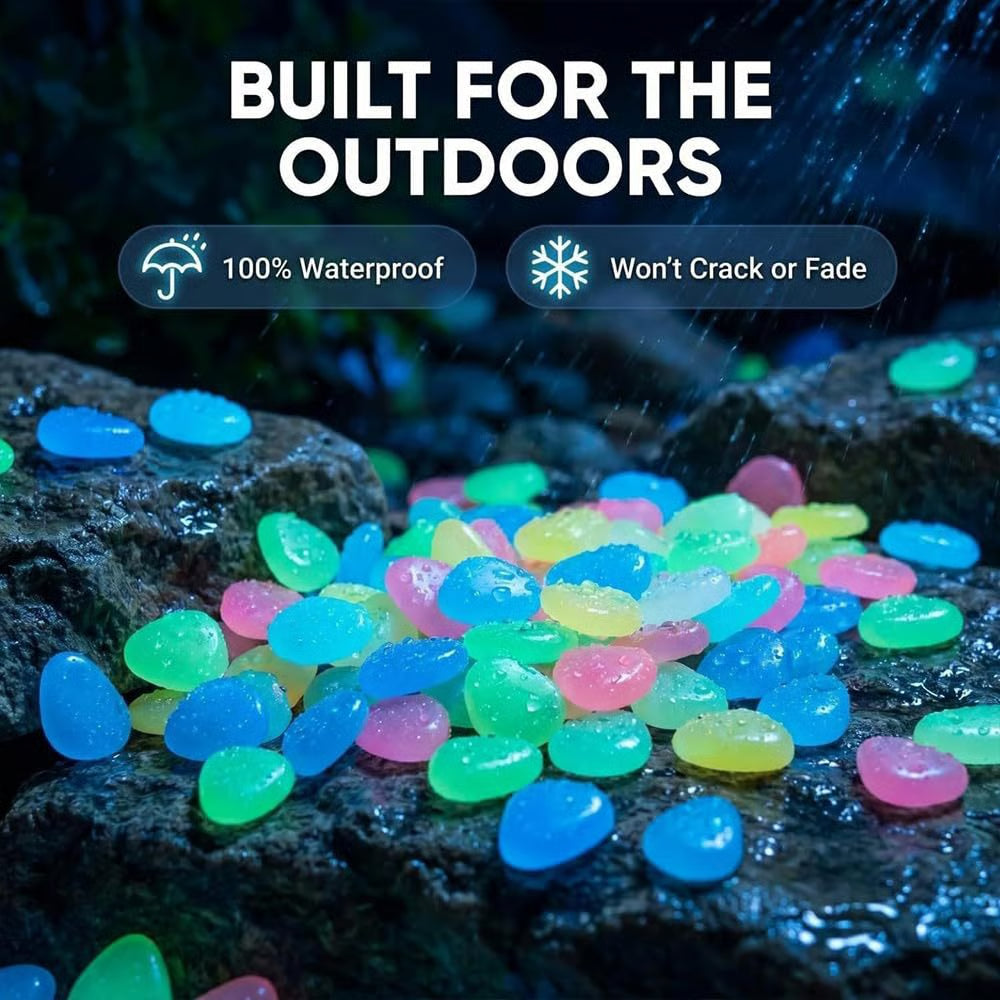 Glow In Dark Garden Rocks (Pack Of 100 pcs)